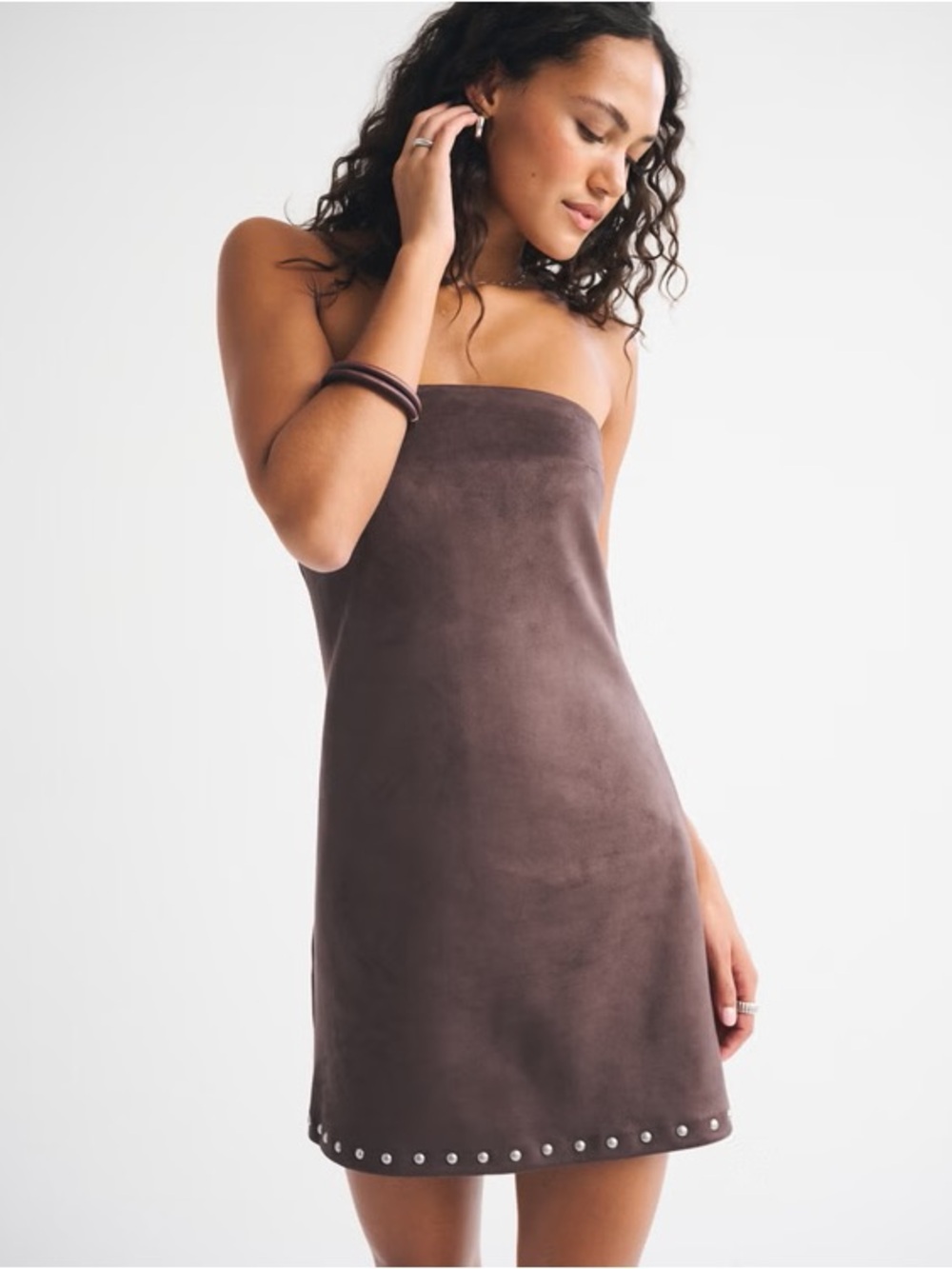 Abercrombie Strapless Brown Suede Mini Dress
